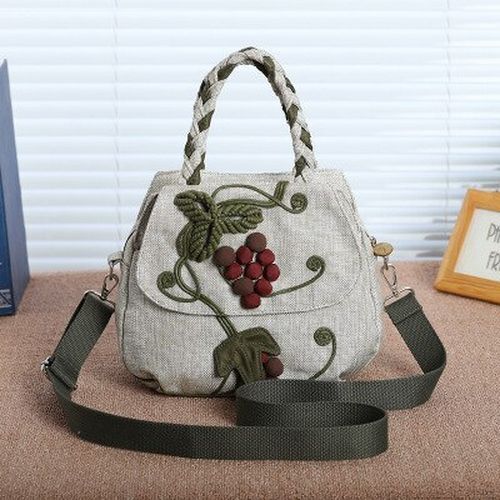 String Small Shopping Bag Appliques Shoulder Handbag Bohemian 24*22*15 Cm Purse