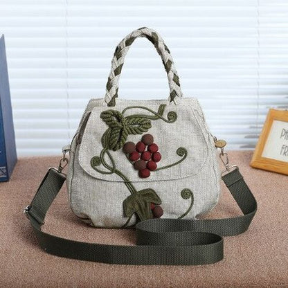 String Small Shopping Bag Appliques Shoulder Handbag Bohemian 24*22*15 Cm Purse