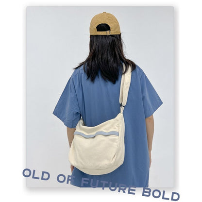 Washed Fabric Shoulder Bag Large Capacity Tote Bag Fashion Crossbody Bags Men