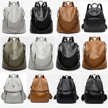 Backpack Soft Leather Large Bag Traveling Laptop Bags Polyester Hasp Zipper 1 PC