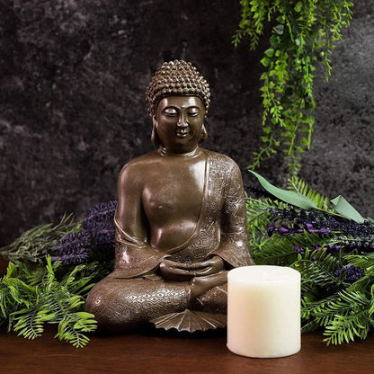 Decorative Meditating Buddha Statue Made of Resin Home Decor Durable Gift