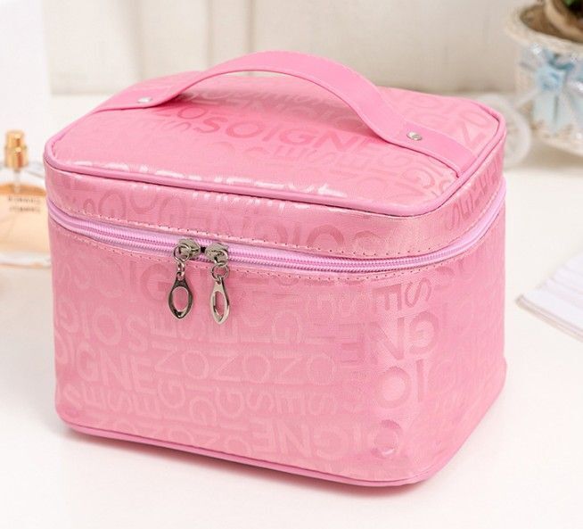 Cosmetic Bag Letter Big Travel Toiletry Bag Zipper Makeup Purse 19*17*25.5CM 1PC