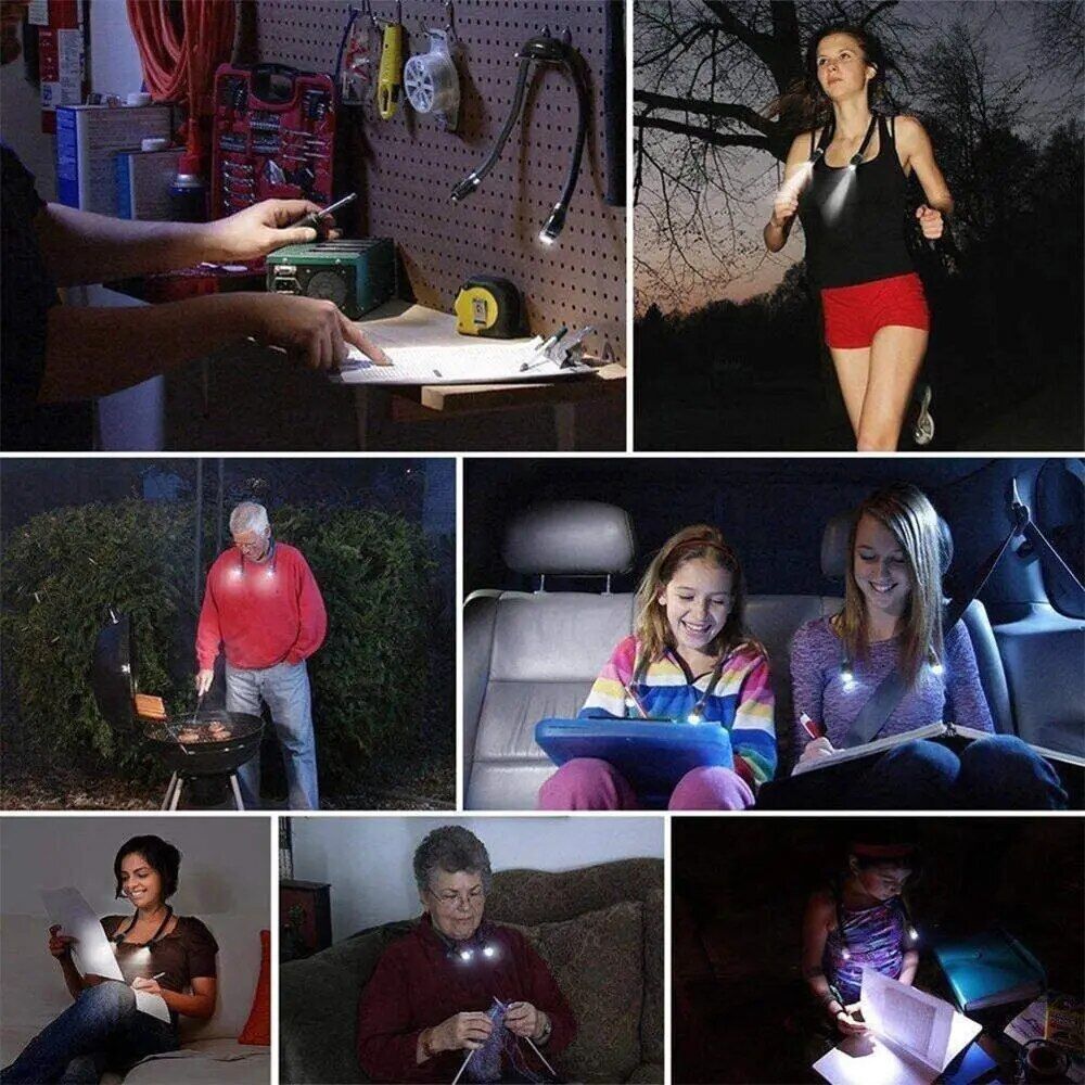 4 LED Light Led Book Flexible Portable Neck With Reading Adjustable Brightness