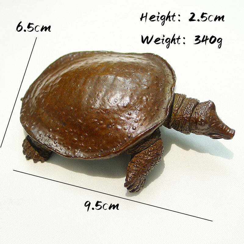 Antique Bronze Soft-shelled Turtle Statue TeaPet Handmade Copper Figurines Decor