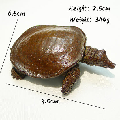 Antique Bronze Soft-shelled Turtle Statue TeaPet Handmade Copper Figurines Decor
