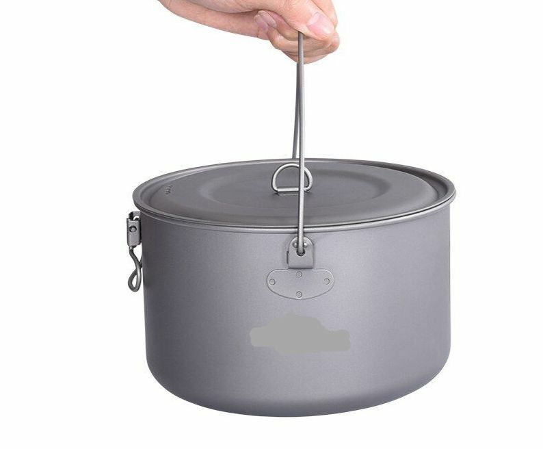 Pot 1.3L / 1.95L / 2.9L Camping Titanium Cookware Lid Lightweight Cooking Kit