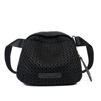 Nylon Black Handbag Shell Shape Portable Everyday Crossbody Bag 24*17*14CM Purse