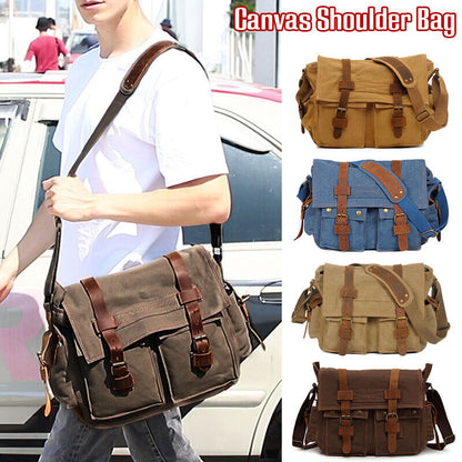 Men Canvas Shoulder bag Satchel School Shoulder Messenger Bag Postman Corss Body