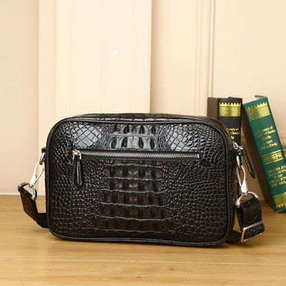 100% Real Leather Shoulder Bag, Designer Crocodile Crossbody Bag Sling Bags