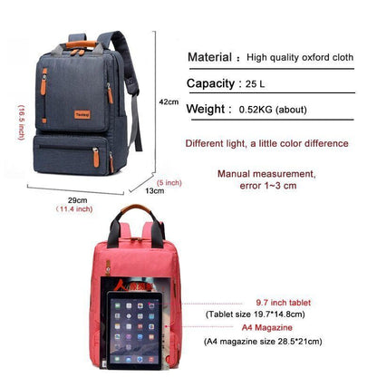 Business Backpack Men Light 15 inch Laptop Bag Oxford Cloth Lady Backpack Gray