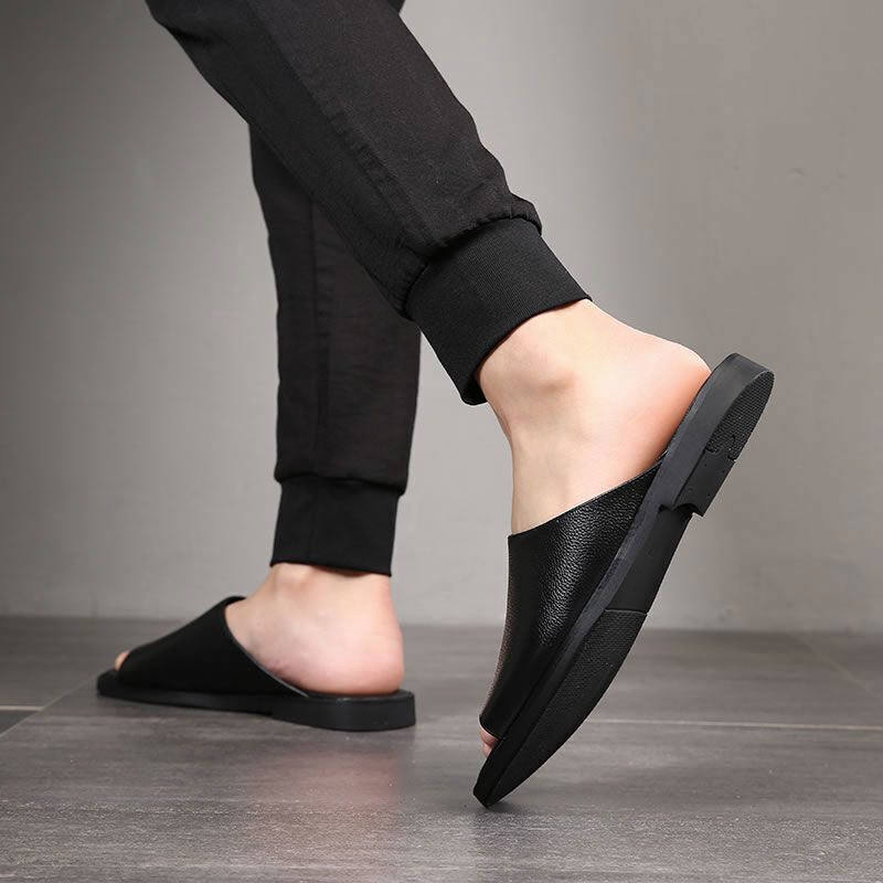 Men Are Slippers Home Indoor Flat Shoes Outdoor Open Toe Beach Men