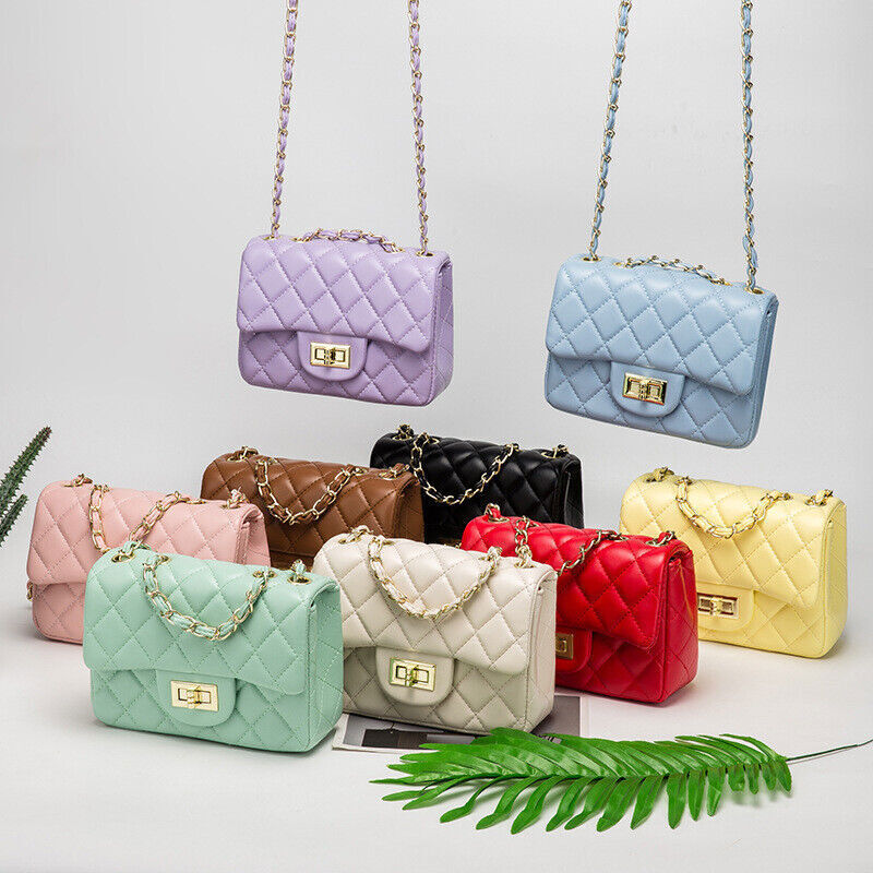 Women's Ladies Diamond Pattern Plaid Leather Messenger Shoulder Bag Small Bags