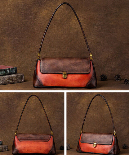 Top Cow Leather Women's Underarm bag, Colour Clashing Handbag Tote Shoulder Bags