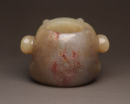 Chinese Antique Hetian Jade Carved Exquisite Unique Thumb Ring Jewelry Art Rare