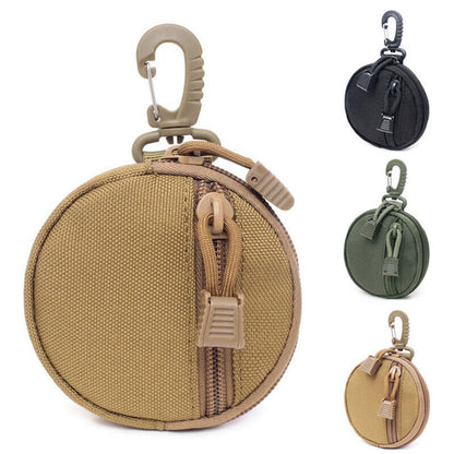 Outdoor Coins Purse Keychain Bag Pouch Tactical Round Wallet Portable Mini Bag