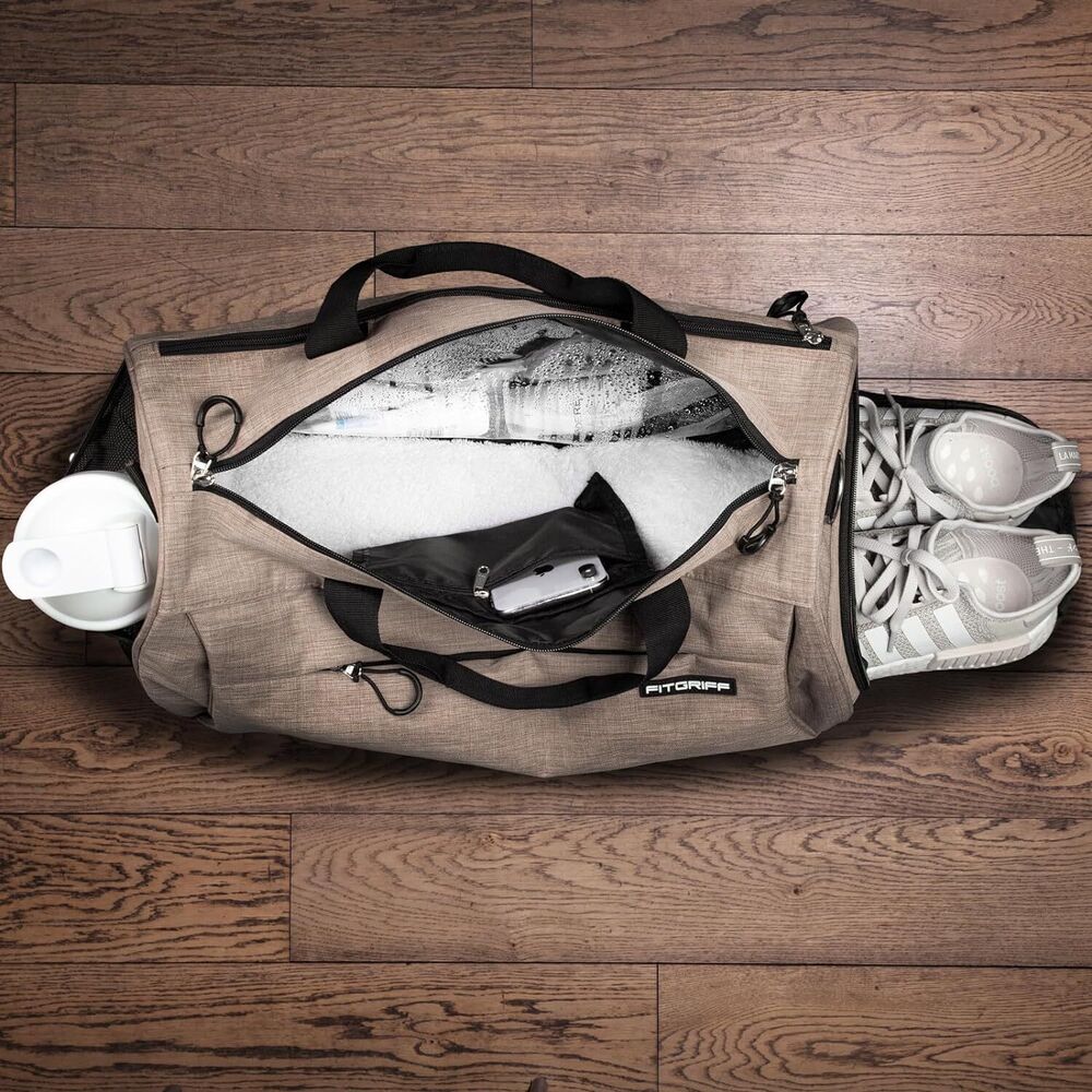 Fitgriff Gym Bag V1 for Men & Women with Shoe & 19 x 10 x 10″ (Small), Sand