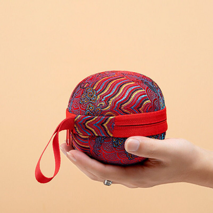 Glass and Ceramic Portable Travel Tea Set with Travel Bag