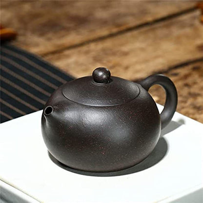 Chinese Yixing Clay Teapot 6.7Oz Handmade Xishi Zisha Tea Pot Black Gold Sand