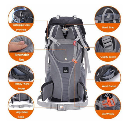 60L Frame Hiking Backpack Camping Trekking Bag Travel Backpack