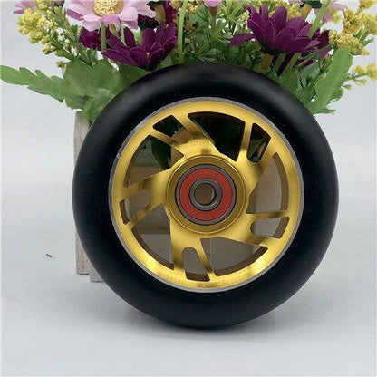 4pcs Stunt Scooter Wheels 100mm Aluminum Alloy Hub High-elastic PU Skates Wheels