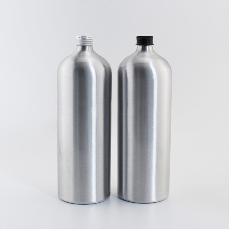 Aluminum Bottles Empty Liquid Soap Essential Oil Metal Container W/ Screw Cap 1L
