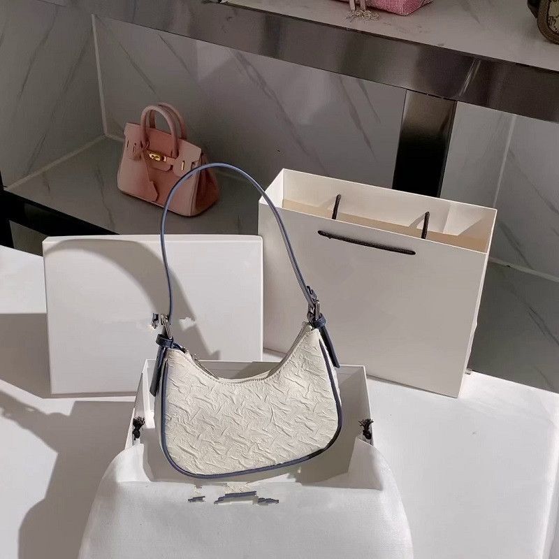 Synthetic Leather Handbags Zipper Small Shoulder Bag Casual fold Tote Half-Moon