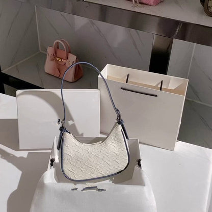 Synthetic Leather Handbags Zipper Small Shoulder Bag Casual fold Tote Half-Moon