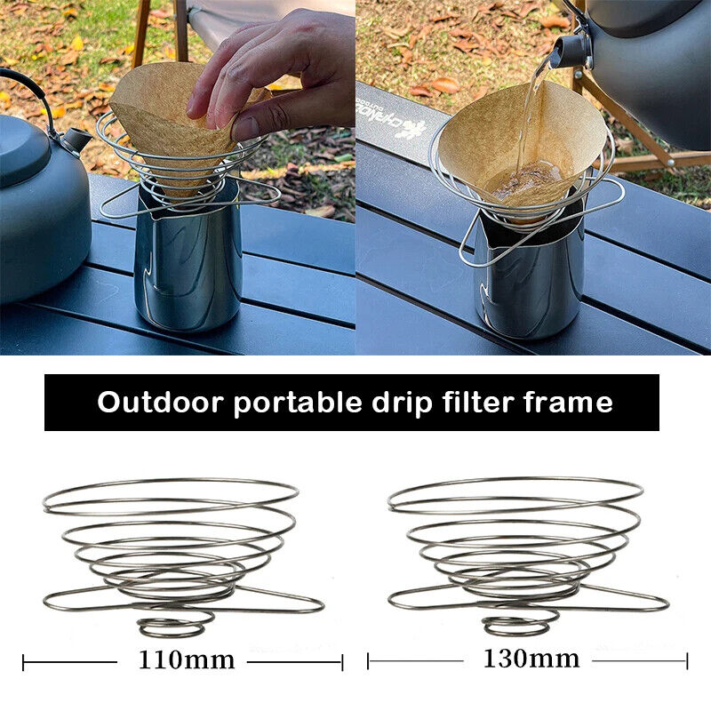Coffee Drippers Stainless Steel Foldable Filter Cups Spring Espresso Maker Parts