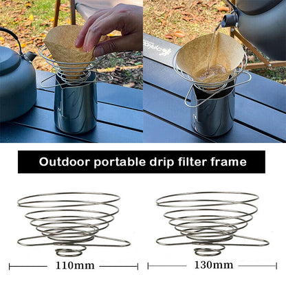Coffee Drippers Stainless Steel Foldable Filter Cups Spring Espresso Maker Parts