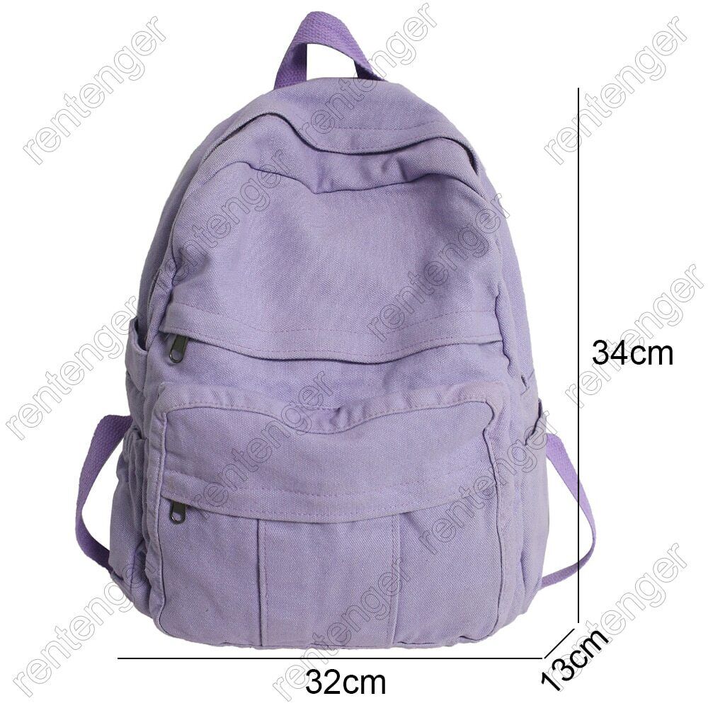 Fabric School Women Backpack Canvas Female Laptop Bag Travel Ladies Backpack