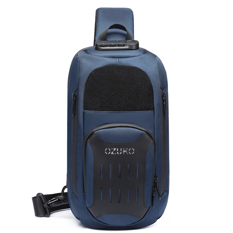 Men's Sling Backpack Oxford cloth Waterproof&Anti-theft Crossbody Sport Bags USB
