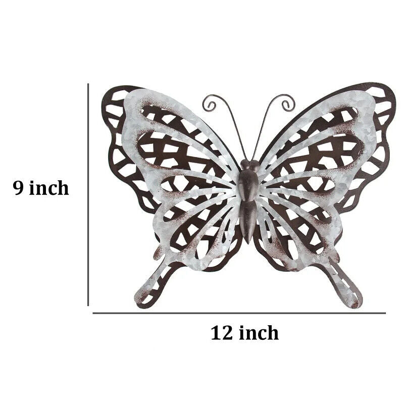 Butterfly Wall Decor Metal 3D Art Indoor Outdoor Garden Sculpture Patio Ornament