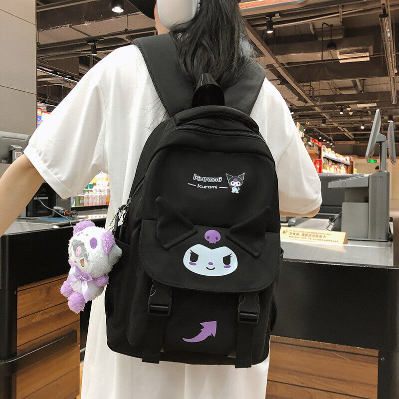 My Melody Kuromi Cinnamoroll Backpack Student Schoolbag Travel Computer Bag Gift