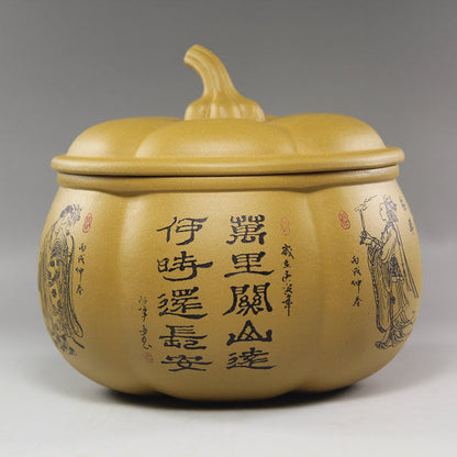 Four Beauty Pumpkin Purple Clay Tea Pot