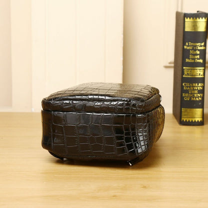 Men's Luxrry Sling Backpack, Crocodile Belly Embossed Crossbody Bag Cowhide