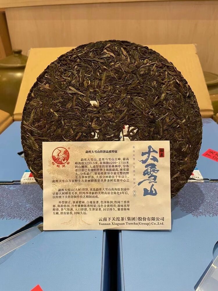 2022 Xiaguan Mengku Big Snow Mountain Discus Big Tree Pu'er Puer Raw Tea 357g