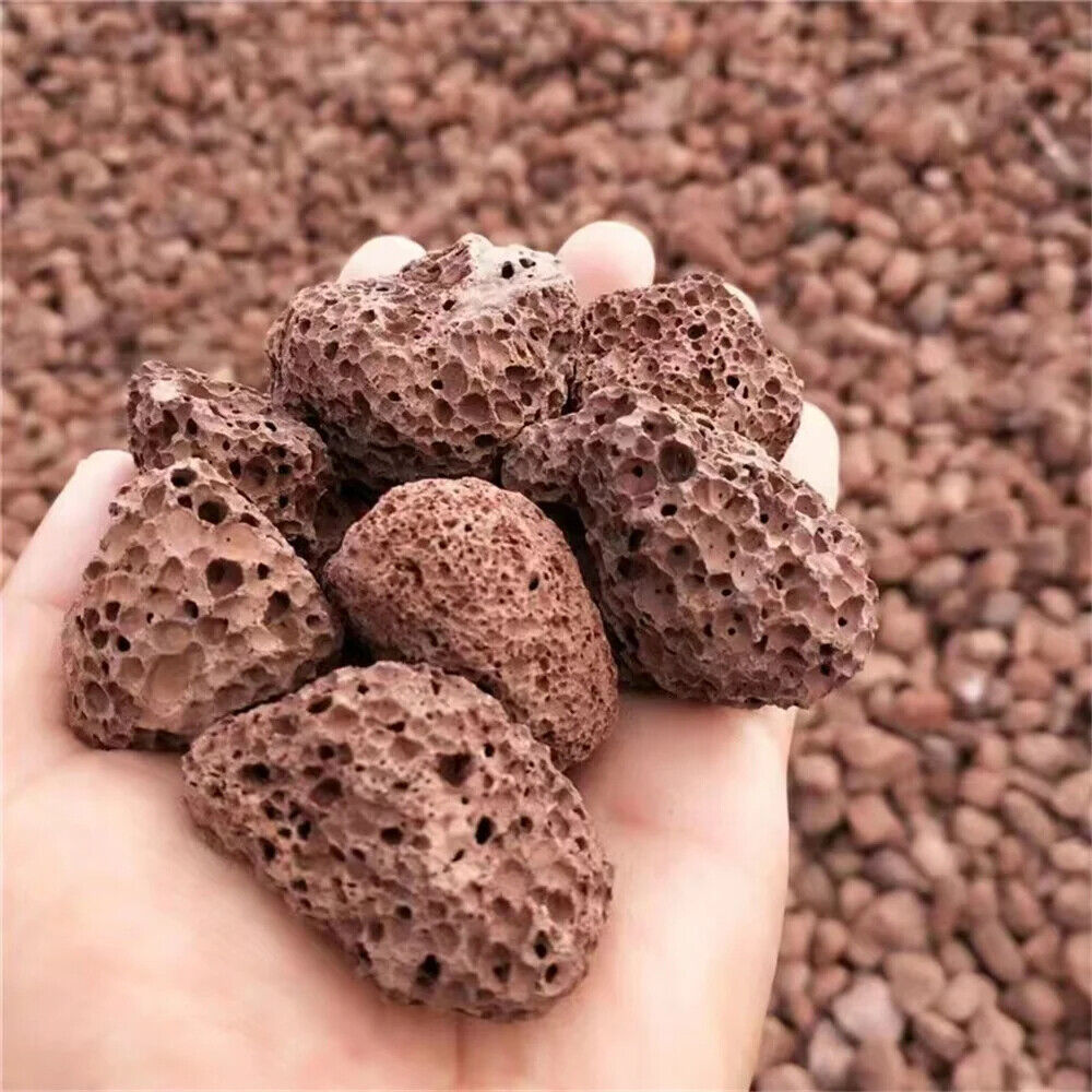 Aquarium Decoration 100g Natural Porous Stone Geode Red Volcanic Rock Ornaments