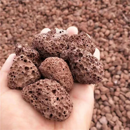 Aquarium Decoration 100g Natural Porous Stone Geode Red Volcanic Rock Ornaments