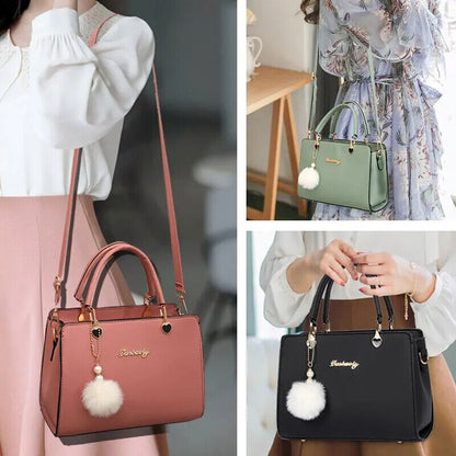 Women Plush Handbag Bag Stylish Purse Tote Bag PU Top Handle Shoulder Bags