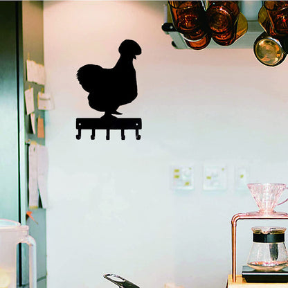 Silkie #1 Chicken Farm Key Rack - 6 inch Wide Metal Wall Art