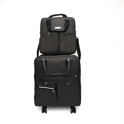2PCS/SET Wheeled Bag Women Travel Backpack Girl Wheels Trolley Bags Suitcase Bag