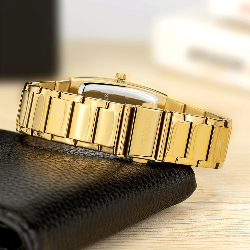 Nuevo Reloj De Color Dorado Para Hombre - Cuarzo De Lujo - Acero Inoxidable