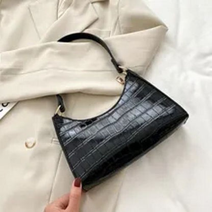 Vintage Crocodile Stripe Handbag Retro Versatile Totes Shoulder Bag 25*17*6 CM