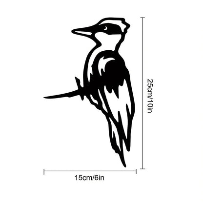 Add a Touch of Nature with this Unique Metal Woodpecker Silhouette Decoration