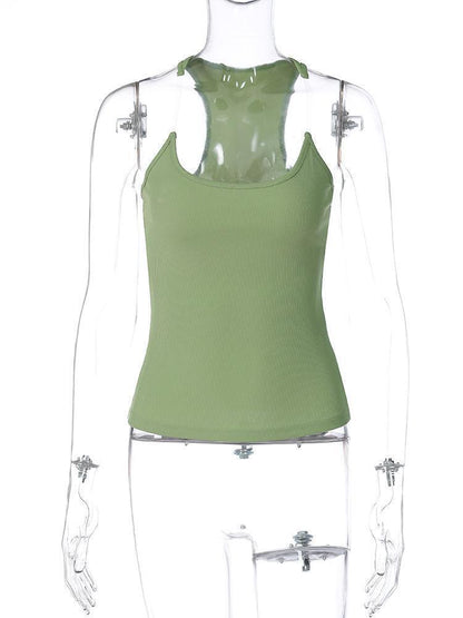 Invisible Strap Design Y/project Vest Ribbed Cami Tank Sleeveless Women Tops