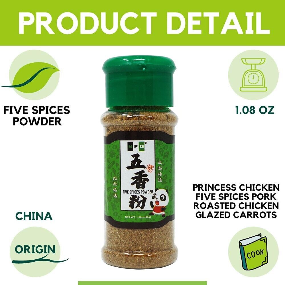 Premium Chinese Five Spice Blend 1.05 oz, Gluten Free, Ground Chinese 5 Spices
