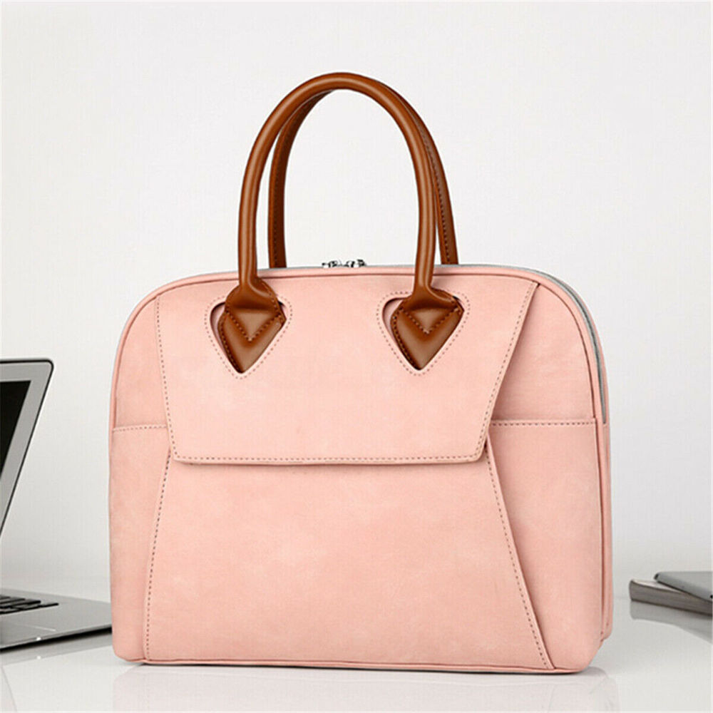 15.6“ Womens Girl Laptop Leather Bag Briefcase Work Bag Large Office Handbag