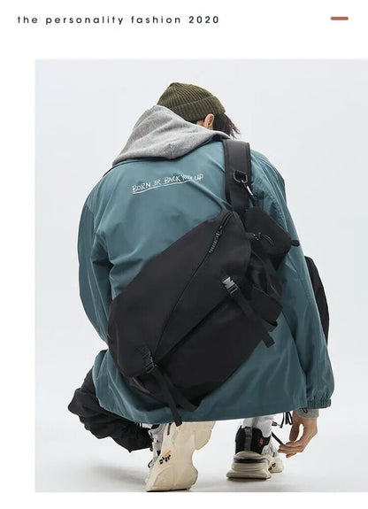 Men Nylon Shoulder Bag Teenager School Tote Bag Men Travel Crossbody Bag