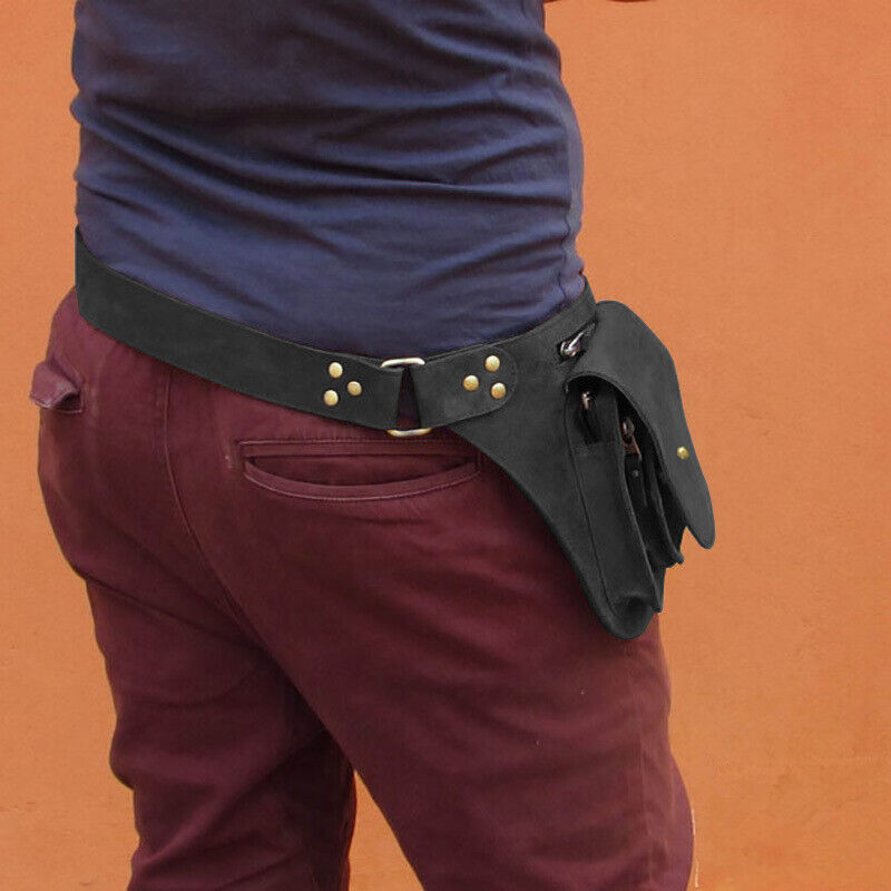 Medieval Faux Leather Waist Bag Steampunk Hip Pocket Outdoor Travelling