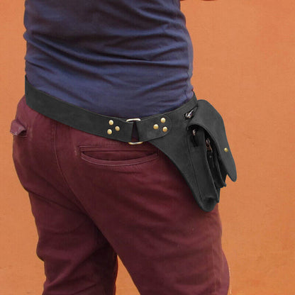 Medieval Faux Leather Waist Bag Steampunk Hip Pocket Outdoor Travelling